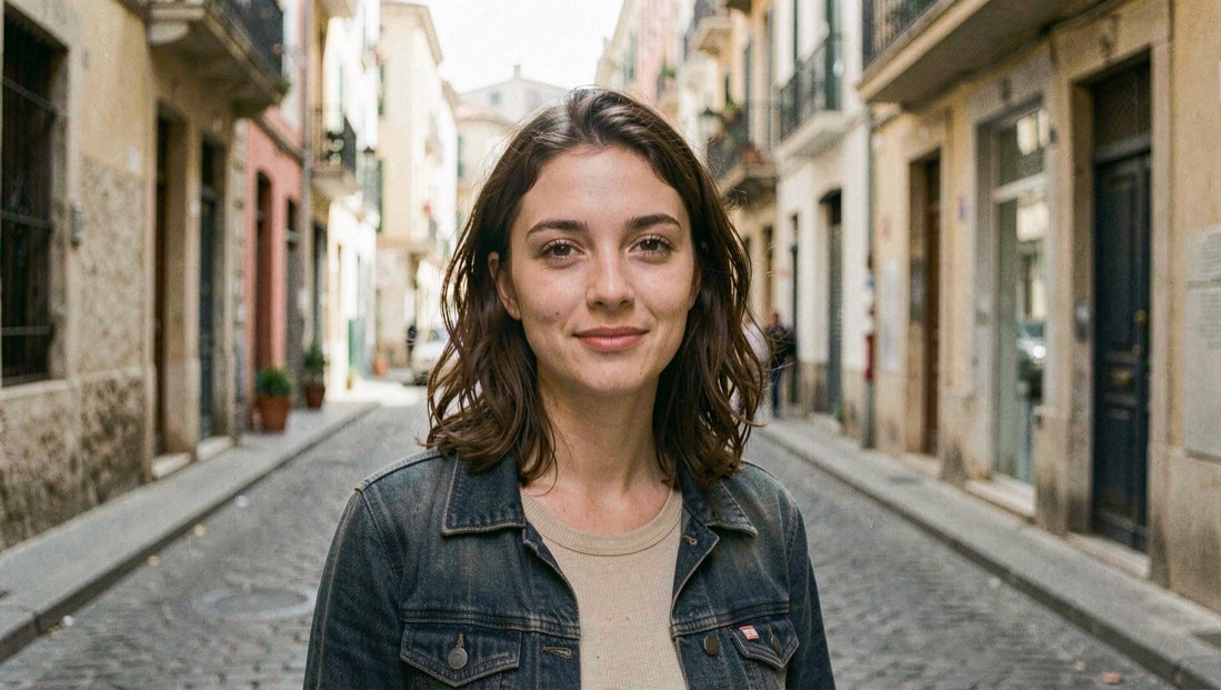 Portrait éditorial de Léa Fabron dans une rue marseillaise